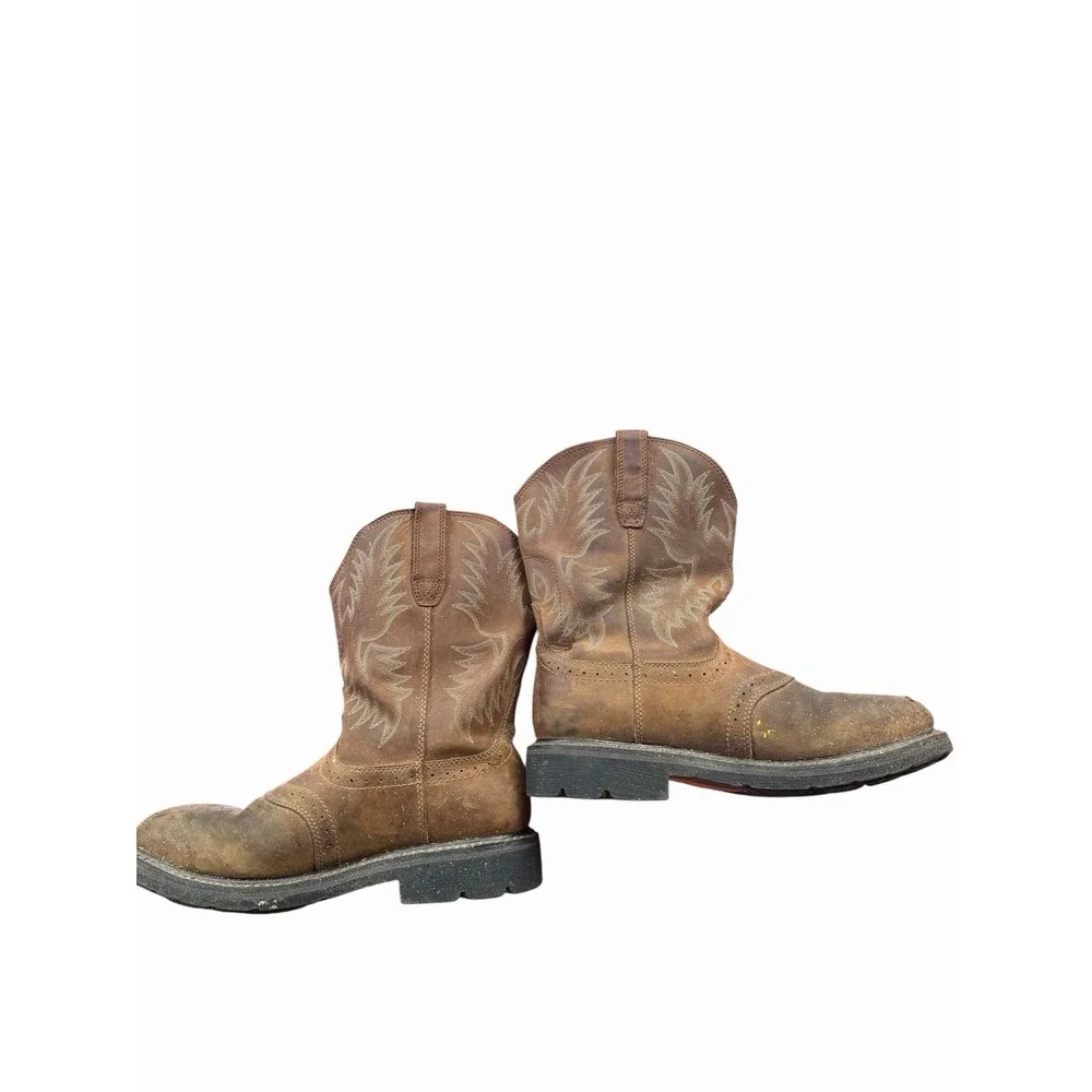 MENS ARIAT WORK BOOT STEEL TOE SIERRA SADDLE AGED BARK Size 9.5